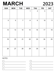 5. Printable calendar template, March 2023, Portrait. Free, printable, monthly, calendar, pdf, png, print, download.