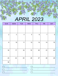 2. Printable monthly calendar, April 2023, Portrait. Free, printable, monthly, calendar, pdf, png, print, download.