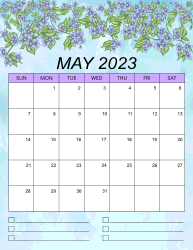 2. Printable monthly calendar, May 2023, Portrait. Free, printable, monthly, calendar, pdf, png, print, download.