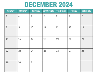 1. Free printable calendar, December 2024, Landscape. Free, printable, monthly, calendar, pdf, png, print, download.