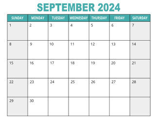 1. Free printable calendar, September 2024, Landscape. Free, printable, monthly, calendar, pdf, png, print, download.