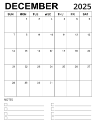 5. Printable calendar template, December 2025, Portrait. Free, printable, monthly, calendar, pdf, png, print, download.
