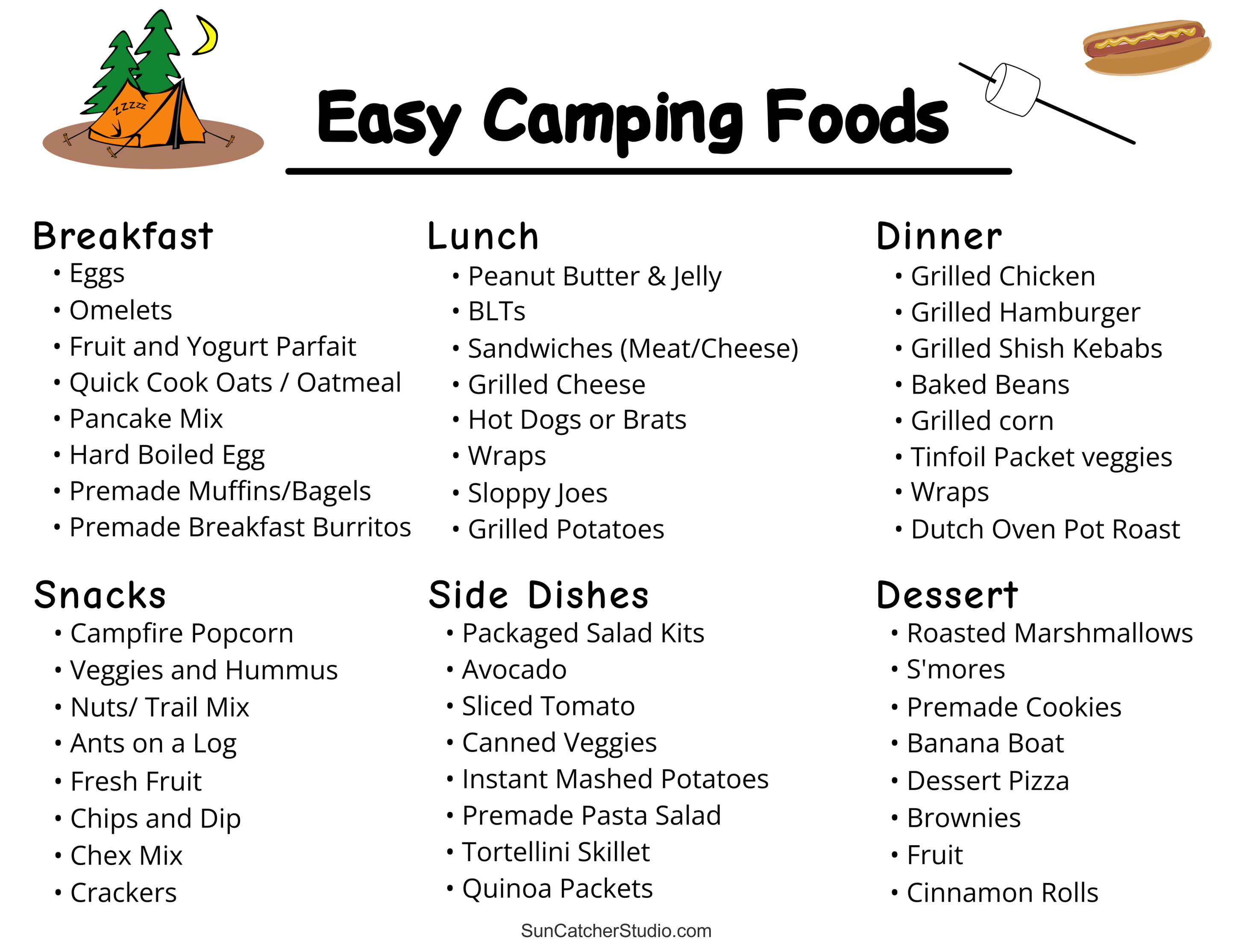 Camping Checklist Essentials, The Necessities You Need When Camping, Shelter, Cooking, Personal Items, & Misc.