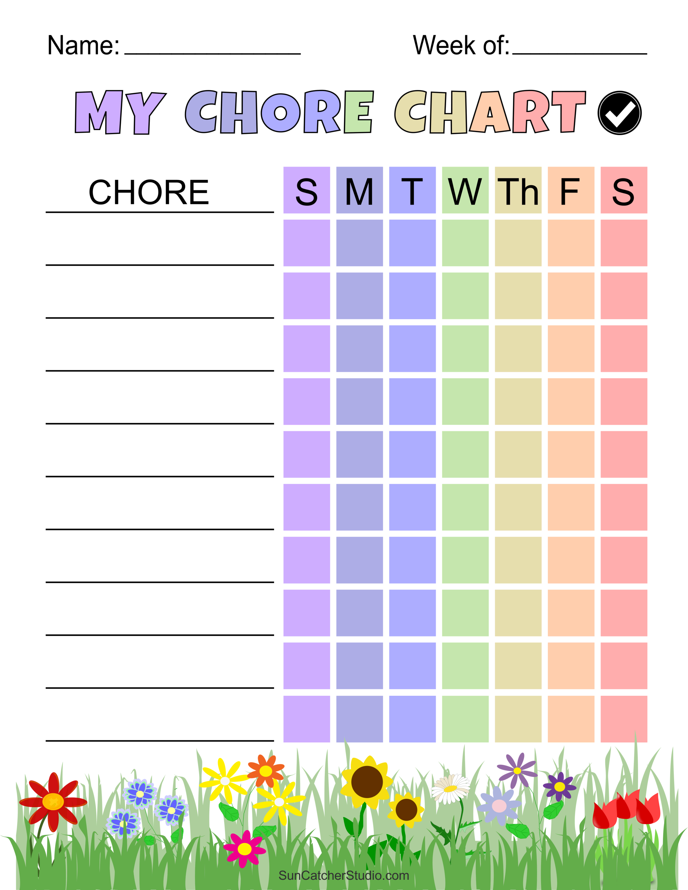 Weekly Chore Checklist Template