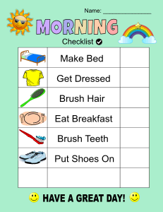 4. Chore Chart - Morning. Free, printable, chore chart, kids, chore list, template, editable, daily, weekly, pdf, board, house, png, print, download, sheet.