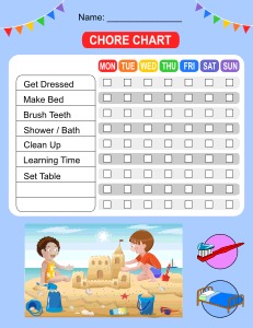 1. Printable Chore Chart Template. Free, printable, chore chart, kids, chore list, template, editable, daily, weekly, pdf, board, house, png, print, download, sheet.