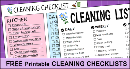 Printable Cleaning Schedule (Spring, Daily, & Weekly Checklists)