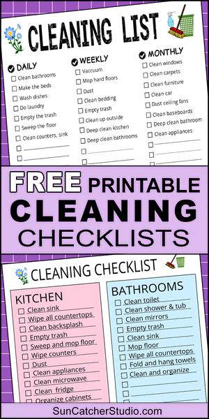 printable, cleaning schedule, cleaning checklist, template, free, spring, DIY, daily, weekly, monthly, bathroom, kitchen, bedroom, pdf, deep, print, download.