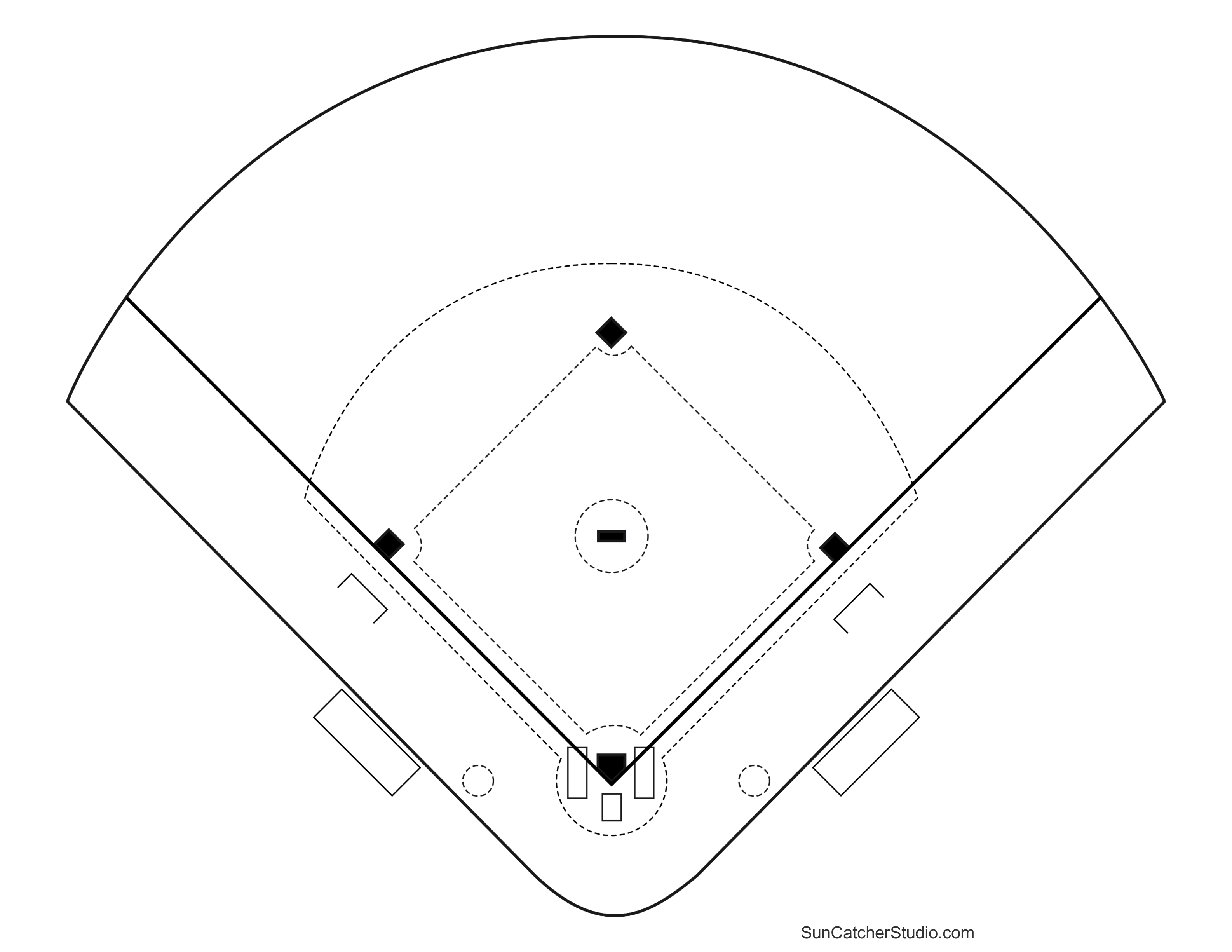 Printable Baseball Field Diagram Softball Diamond Templates Diy