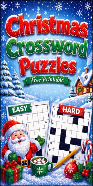 Christmas crossword puzzles, free, printable, Christmas, answers, worksheet, DIY, classroom use, large print, PDF.