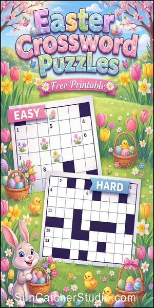 Easter crossword puzzles, free, printable, Easter, answers, worksheet, DIY, classroom use, large print, PDF.