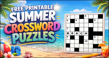 Free Printable Summer Crossword Puzzles (Easy to Hard)