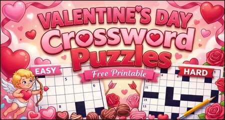 Free Printable Valentine’s Day Crossword Puzzles (Easy to Hard)