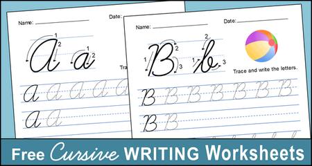 Printable Cursive Handwriting Worksheets (Practice Letters)