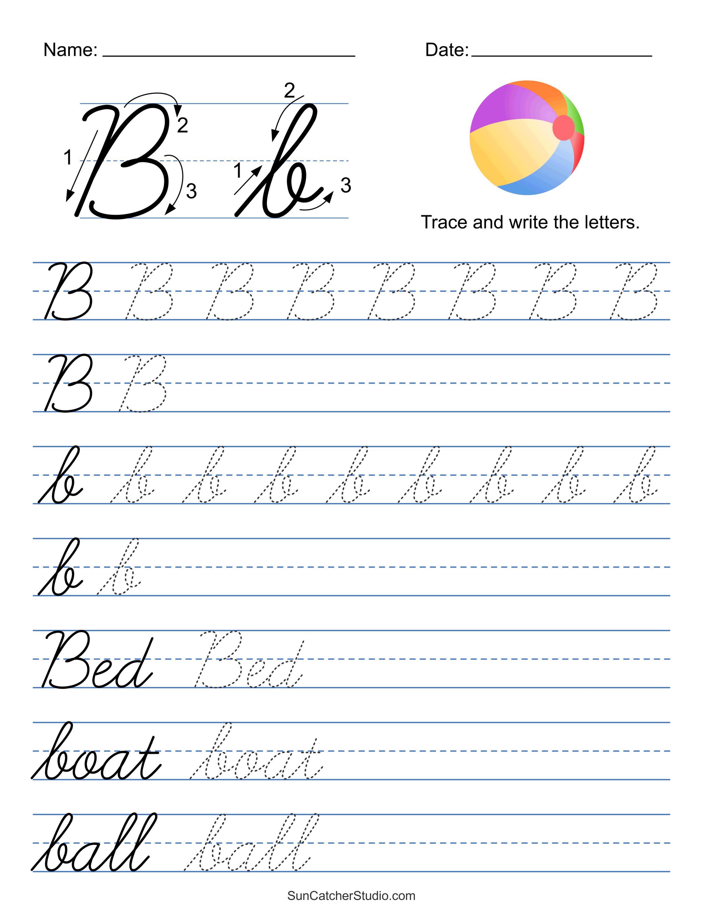 Printable Cursive Handwriting Worksheets (Practice Letters) – DIY ...