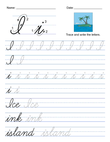 Printable Cursive Handwriting Worksheets (Practice Letters) – DIY ...