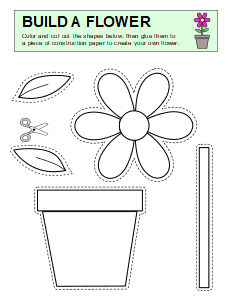 8. Cut and paste printable flower sheet. Printable, free, cut and paste, worksheets, cutting, pasting, glue, activity, activities, preschool, color, practice, template, scissors, preschoolers, kindergarten, pdf, sheets, paper, print, download.