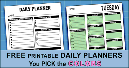 Free Printable Daily Planner Templates PDF format
