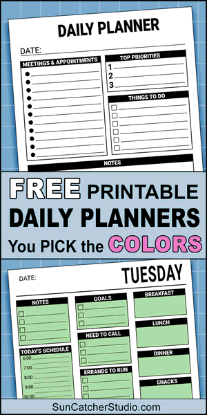 Free printable daily planner template pdf, priorities, task list,  things to do, cute, organized, print, download, online, simple, todo, for work, for school.