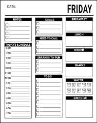 Free printable planner. Free printable daily planner template, pdf, notes, task list, organized, priorities, schedule, errands, print, download, online, simple, todo, for work, for school.