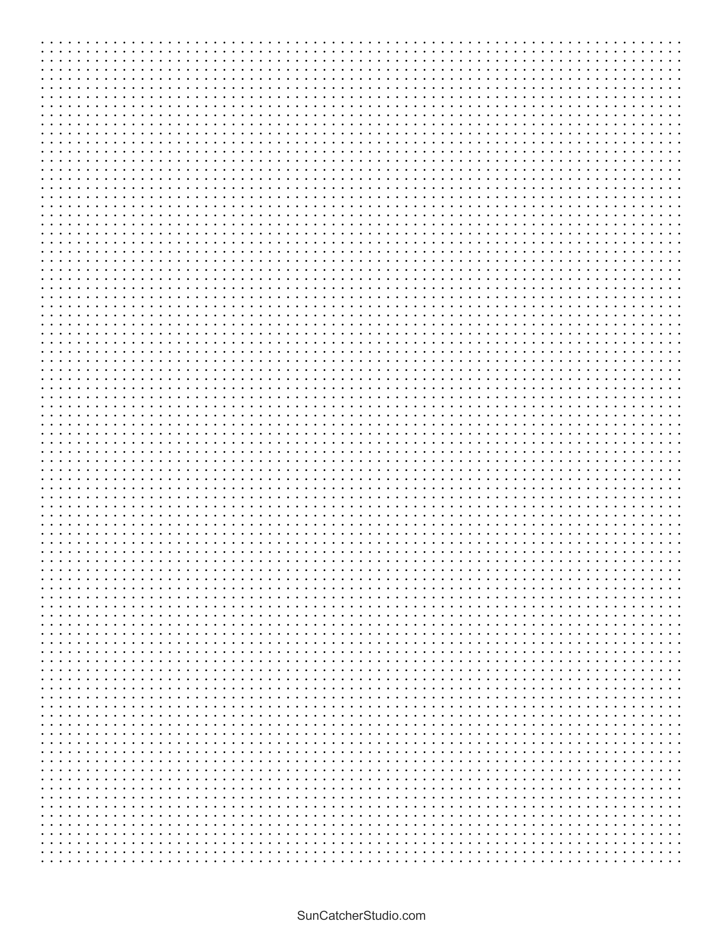 Printable Dot Paper with 25mm spacing on A4-sized paper