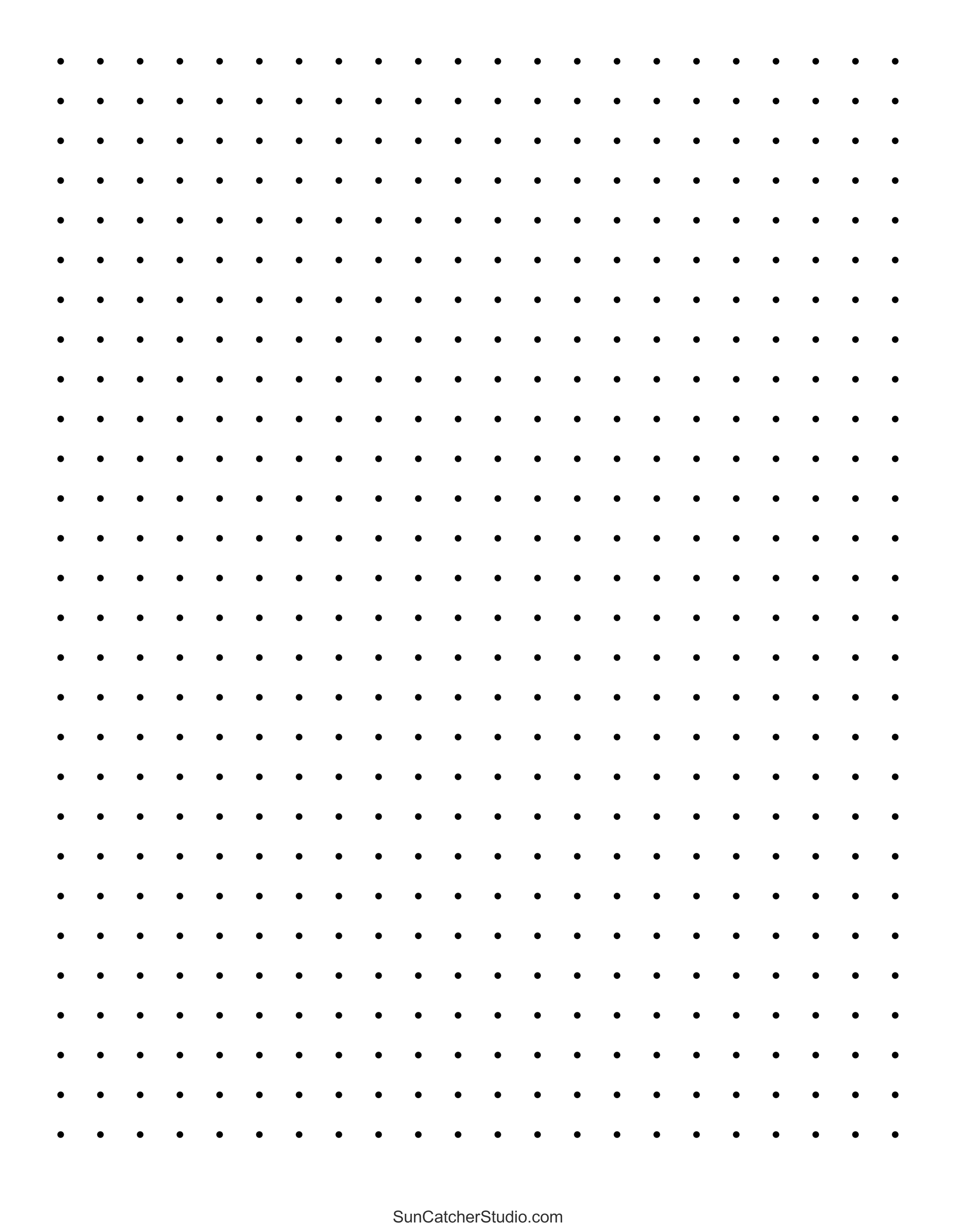 Printable Dot Paper with six dots per inch spacing on letter-sized paper