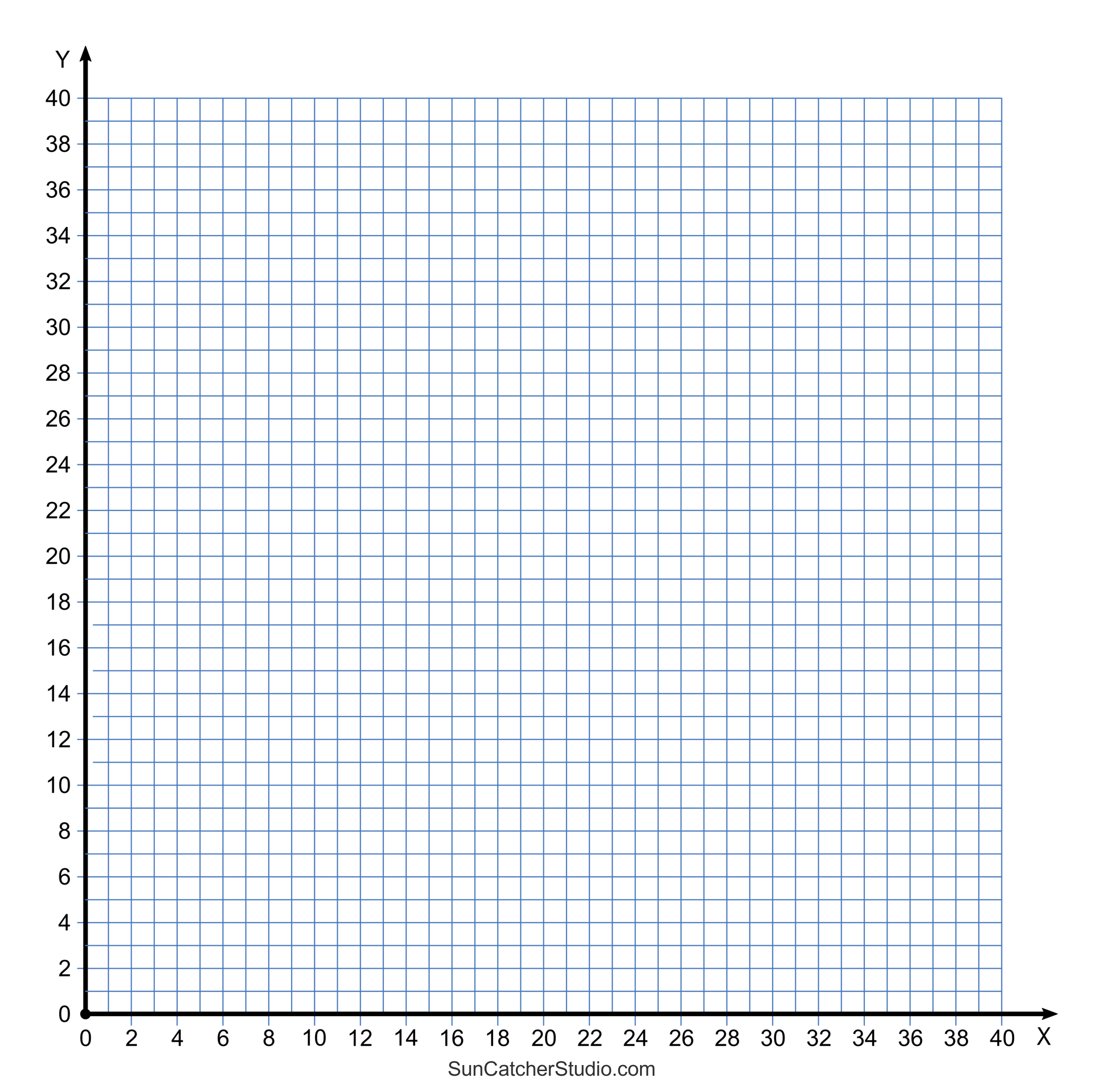 Four Quadrant Coordinate Graph Paper <i>x</i> = [-10,10]; <i>y</i> =  [-12,12] (9 Grids)