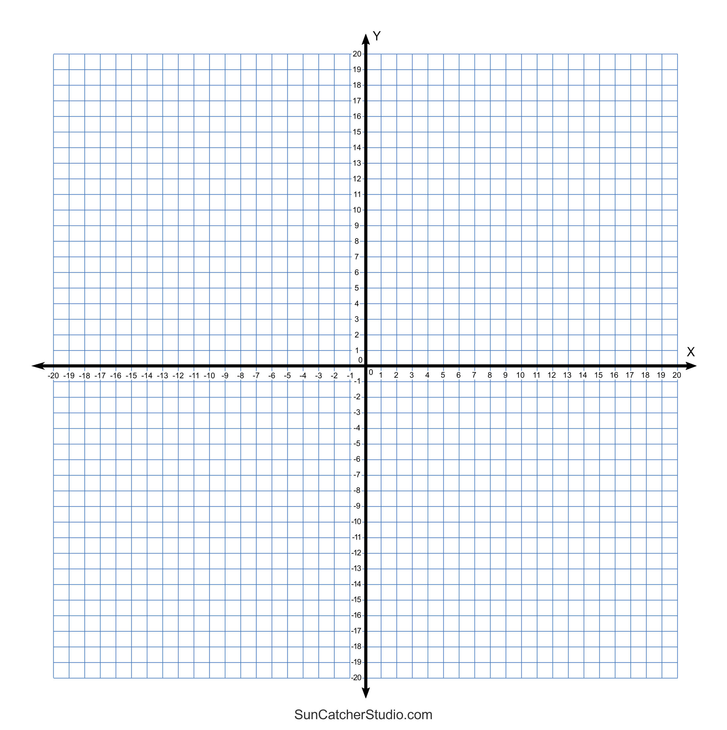 Grid Paper (Printable 4 Quadrant Coordinate Graph Paper Templates