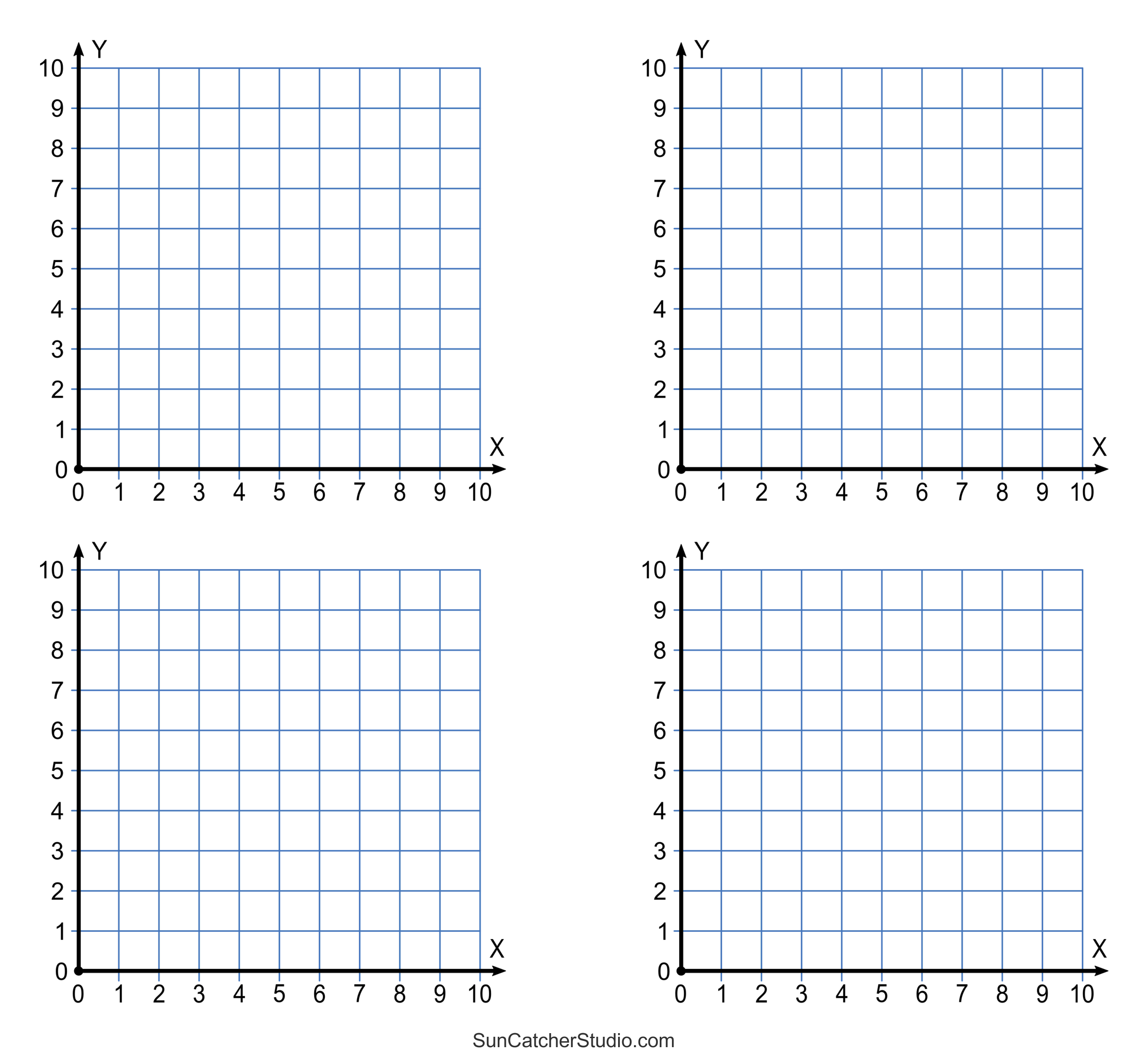 Four Quadrant Coordinate Graph Paper <i>x</i> = [-10,10]; <i>y</i