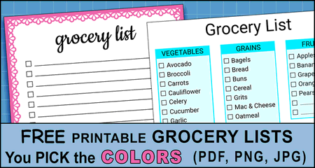 Free Printable Grocery List Templates (PDF): Shopping Lists