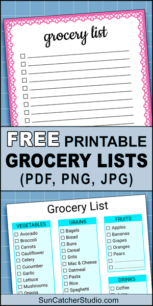 Free printable grocery list template, DIY, pdf, shopping list, weekly, planner, print, download, online, cute, simple, basic, detailed.