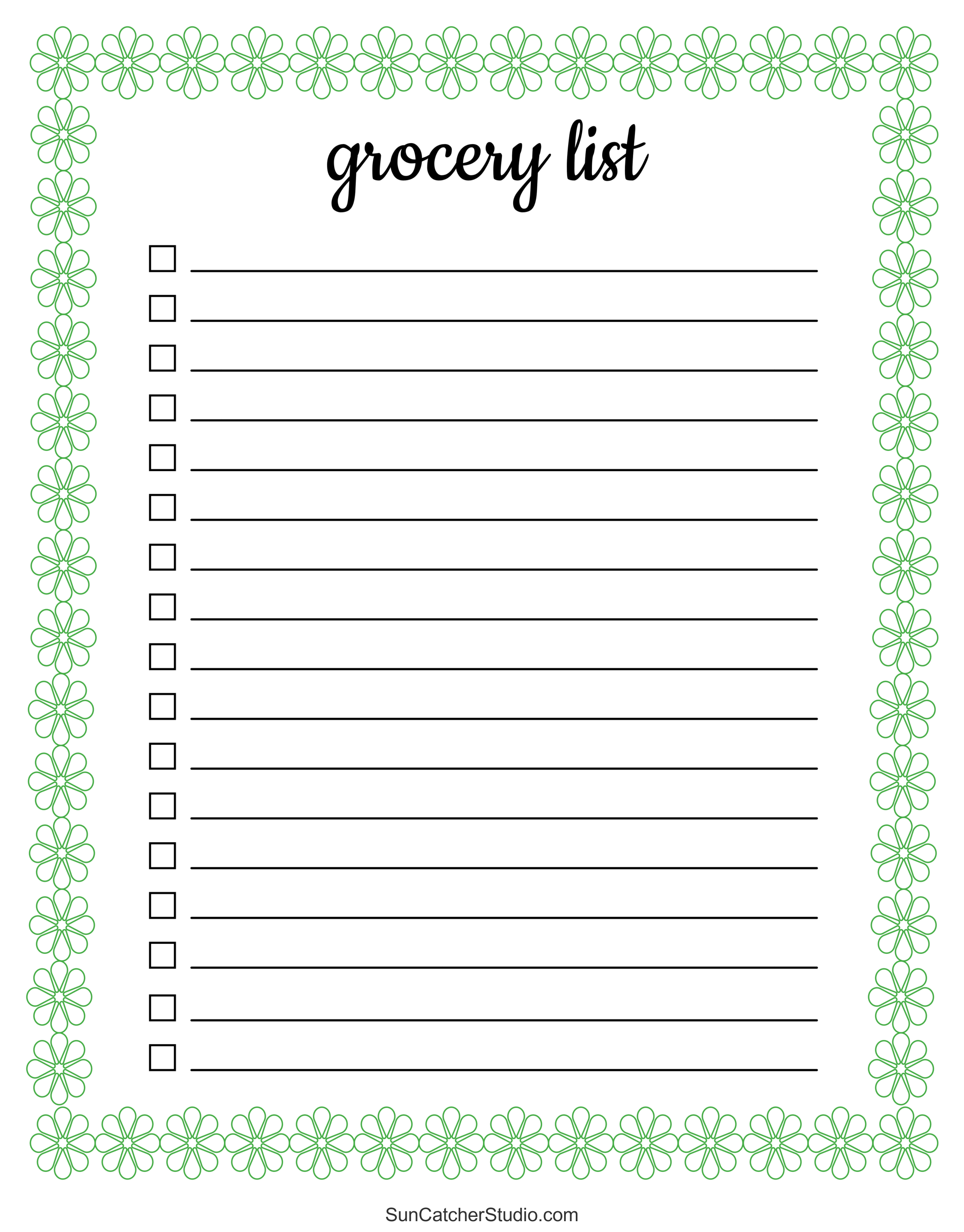 Grocery List Free Printable Jenny Printable