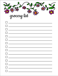 Blank grocery list. Free printable grocery list template, pdf, shopping list, notes, organized, print, download, online.