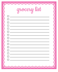 Printable grocery list. Free printable grocery list template, pdf, shopping list, notes, organized, print, download, online.