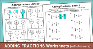 Adding Fractions Worksheets