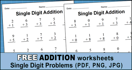 Addition Worksheets (Free Printable Easy Math Problems) – DIY