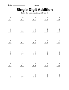 Addition worksheet, addition problems, 9. Addition worksheet. (30 problems) free, printable, math drills, kindergarten, 1st grade, easy, simple, print, download.