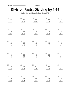 Division worksheet, practice problems, free, printable, 7. Division math drills. (30 problems), math drills, dividing, 1st grade, 2nd grade, 3rd grade, 4th grade, integers, print, download.