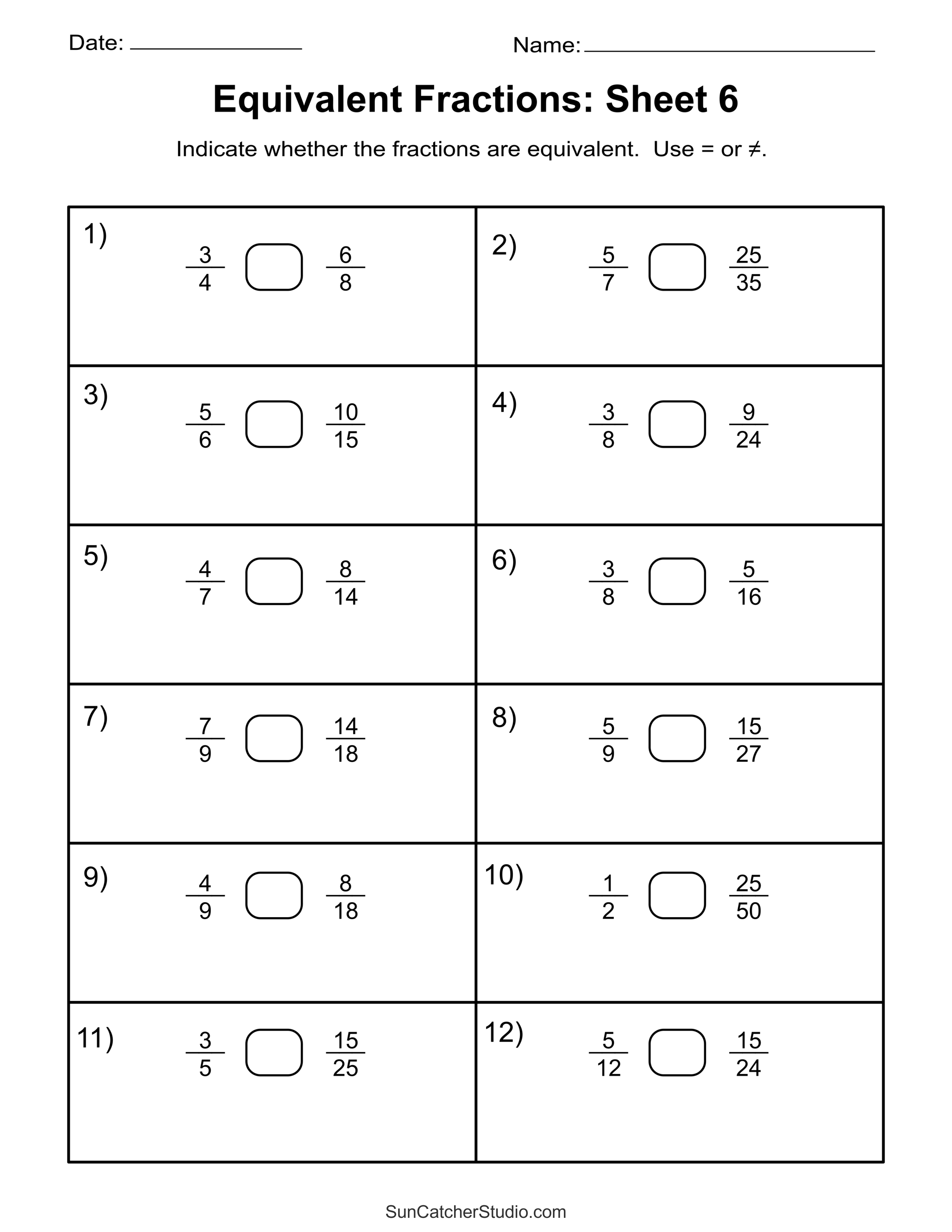 Worksheets Equivalent Fractions Third Grade Chinese New Year