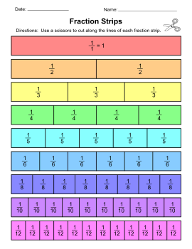 Printable Fraction Strips and Fraction Bars – DIY Projects, Patterns ...