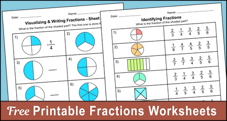 Free Printable Fractions Worksheets (Comparing & Identifying)