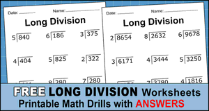 Long Division Worksheets