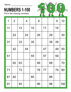 7. Printable hundreds chart. With missing numbers. Missing numbers worksheet, fill in the missing numbers, integers, skip counting, worksheets, sheets, free, printable, math, mathematics, pdf, print, download.