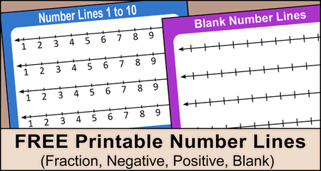 Number Lines (Fraction, Negative, Positive, Decimal, Blank)
