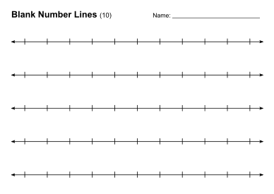 Blank number lines. (0 to 10). free, printable, templates, math, addition, subtraction, download, online, pdf, sheet, 1st grade, 2nd grade, 3rd grade, 4th grade, 5th grade, print.