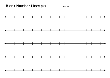 6. Blank number lines. (0 to 20). Number lines, free, printable, templates, math, addition, subtraction, download, online, pdf, sheet, 1st grade, 2nd grade, 3rd grade, 4th grade, 5th grade, print.