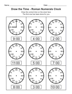Draw Time on a Roman Numerals Clock. Free printable Roman numerals worksheet, Roman numeral conversions, symbols, values, students, teachers, homeschool, learning, print, download, pdf.