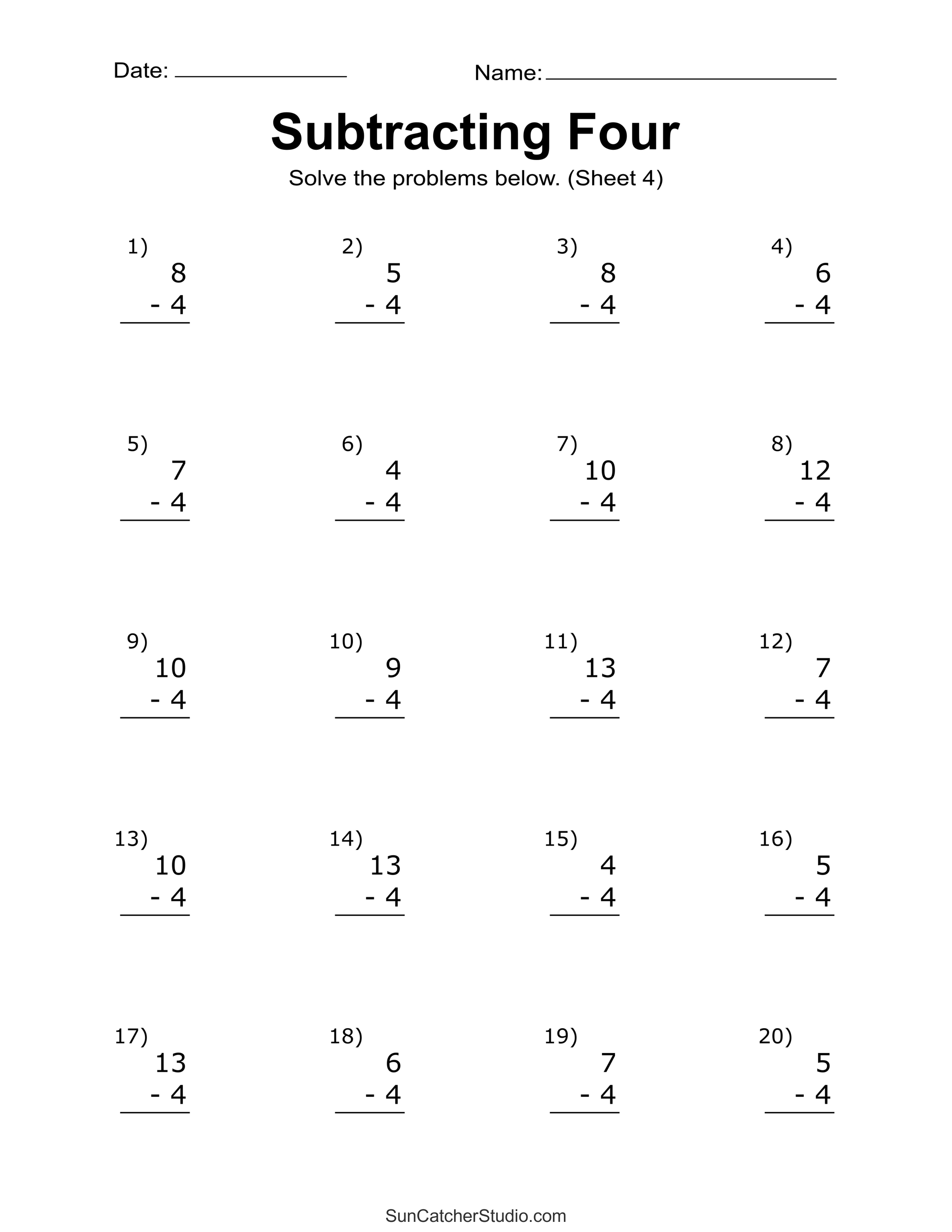 Subtraction Worksheets Free Printable Math Drills Free Printables