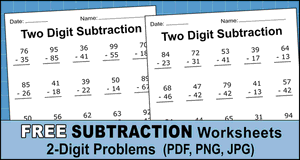 2-Digit Subtraction Worksheets