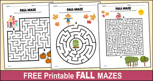 Printable Fall Mazes